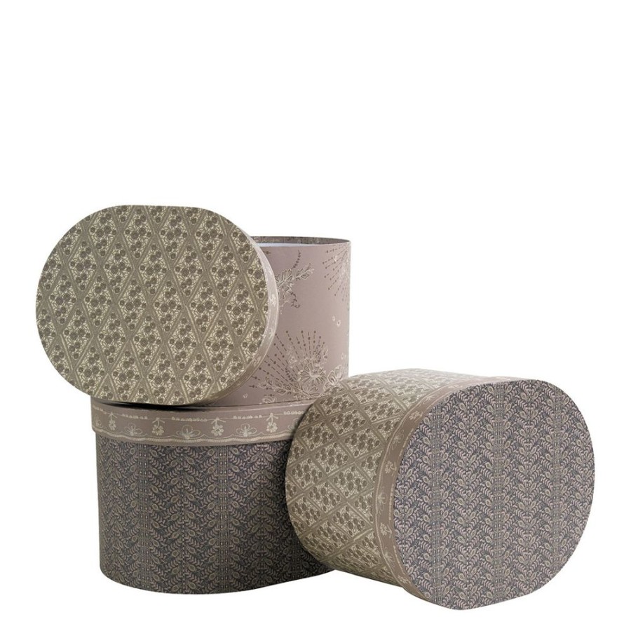 Decoration MATHILDE M Boites | Set De 3 Boites A Chapeaux Ovales Fetes Enchantees